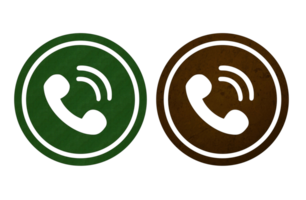 telefon ikon symbol med textur png