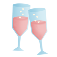 wijn glas Valentijn sticker png