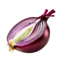 AI generated A Sliced Red Onion With Purple Layers, Without Shadow png