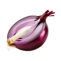 AI generated A Sliced Red Onion With Purple Layers, Without Shadow png