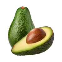 AI generated A Whole And A Half Of An Avocado With A Seed ,Without Shadow png