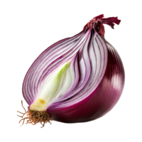 AI generated A Sliced Red Onion With Purple Layers, Without Shadow png