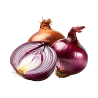 AI generated Red Onion With A Sliced Red Onion With Purple Layers png