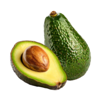 AI generated A Whole And A Half Of An Avocado With A Seed ,Without Shadow png
