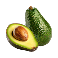 ai generado un todo y un medio de un aguacate con un semilla ,sin sombra png