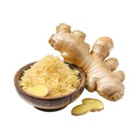 AI generated A Peeled And Grated Ginger Root, Without Shadow png