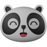 3d ilustración linda panda cabeza png