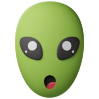 3d illustration cute alien head png