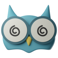 3d illustration cute owl head png