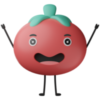 3d illustration cute tomato png