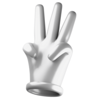 3d illustration söt hand gest png