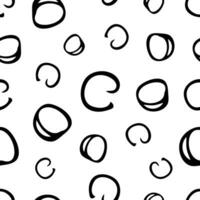 Seamless pattern with sketch round squiggle vector