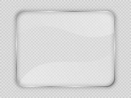 Glass plate in rounded rectangular frame vector