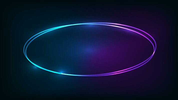 Neon double frame with shining effects
