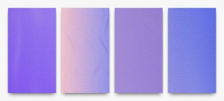 Set of halftone gradient backgrounds with dots vector