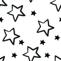 Seamless pattern with stars. Hand drawn illustration vector