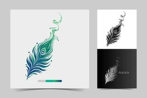 vector conjunto de pavo real pluma diseño elementos