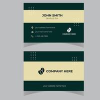 business card design . double sided business card template modern and clean style . flat living coral color vector