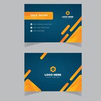 Modern business card template with abstract geometric background vector