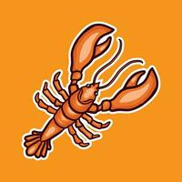 Lobster mascot vector Illustration with background