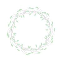 Vector round botanical frame isolated on a white background