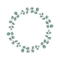 Vector round botanical frame isolated on a white background