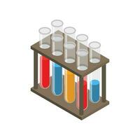 vector isométrica vacunación vistoso composición con laboratorio tubos aislado