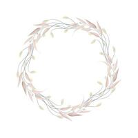 Vector floral frame wreath on white background