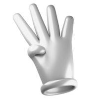 3d illustration söt hand gest png