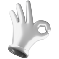 3d illustration cute hand gesture png