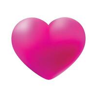 Vector shiny 3d heart on white background