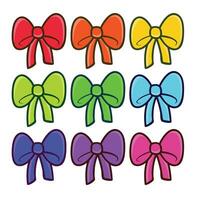 Vector colorful ribbon bow decorative on white