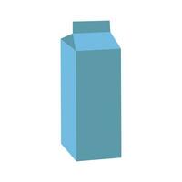 Vector blue milk box on white background