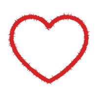 Vector red heart design icon flat vector illustration on white