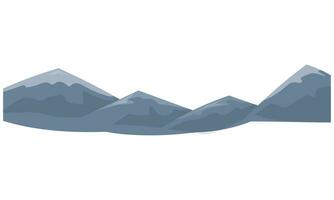 Vector flat design mountain range silhouette