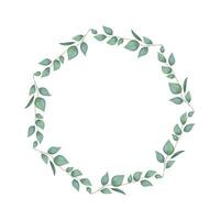 Vector round botanical frame isolated on a white background