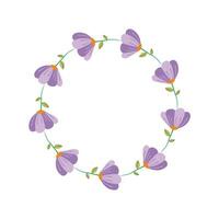 Vector flat floral wreaths on white background