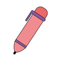 Vector school pen illustration on white background