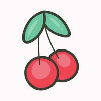 Vector cherries vector isolated icon. emoji illustration. cherry vector emoticon