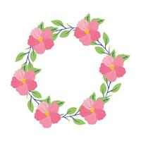 Vector flat floral wreaths on white background