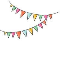 Vector several party garlands in flat style