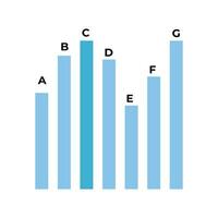 Vector illustration of data analysis graph on white