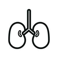 Vector healthy human lungs icon hand drawn vector illustration