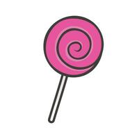 Vector lollipop candy cartoon icon illustration