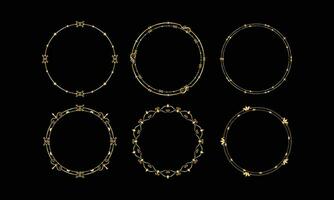 Vector set of decorative round frames vintage style