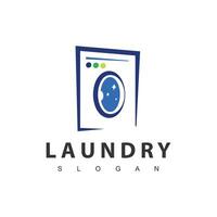 lavandería logo modelo. sencillo lavandería ilustración logo con camiseta y percha símbolo. vector