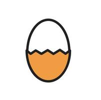 Half peeled boiled egg vector illustration