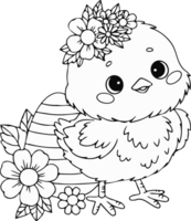 mignonne poussin avec Pâques Oeuf png