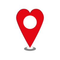 Search and find love. Heart shaped map pointer. Concept of passion, amour, dating. Can be used as icon for online dating service or for Valentines Day design. png