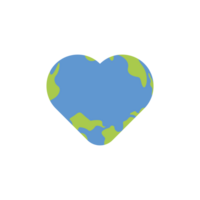 Heart Shaped Cartoon Earth Icon png